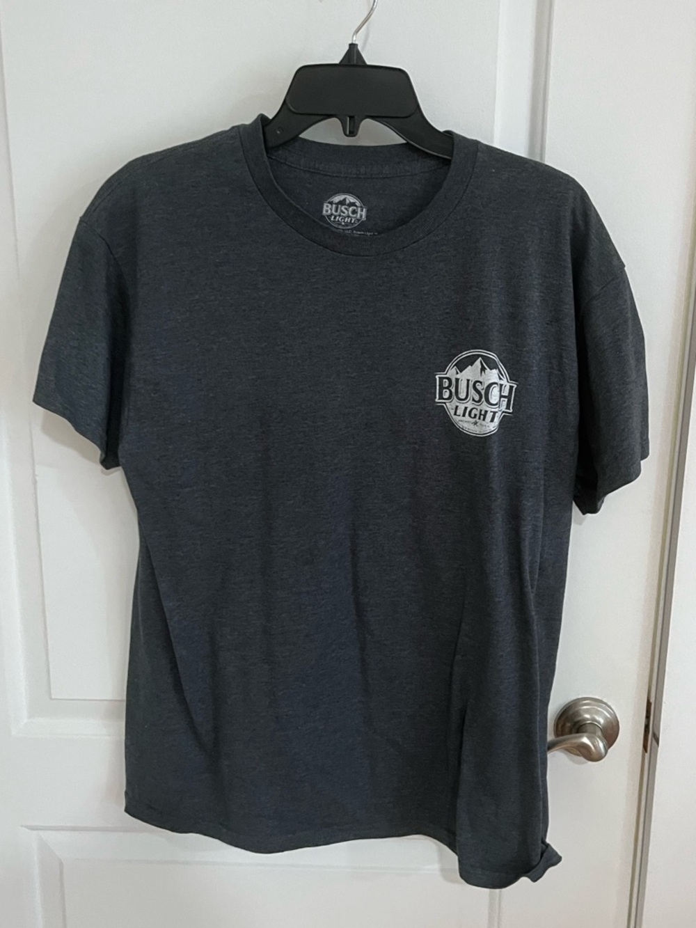 Busch Light Men’s Crew Neck T-Shirt in Charcoal